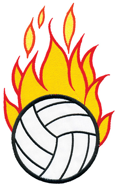 373x600 Flaming Volleyball Clipart
