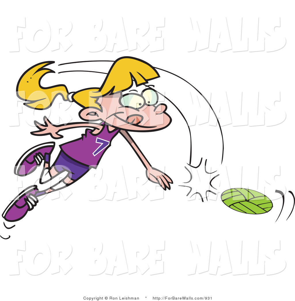 1024x1044 Printable Illustration Of A Cartoon Girl Spiking A Volleyball By