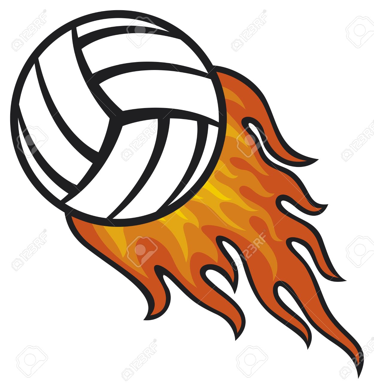 1250x1300 Volleyball Ball In Fire Royalty Free Cliparts, Vectors, And Stock