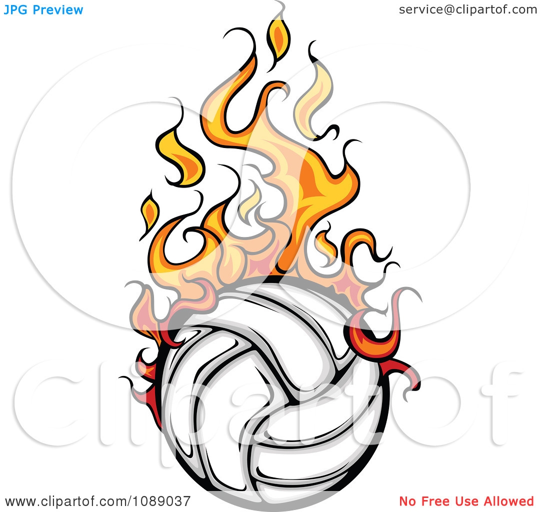 Volleyball On Fire | Free download on ClipArtMag