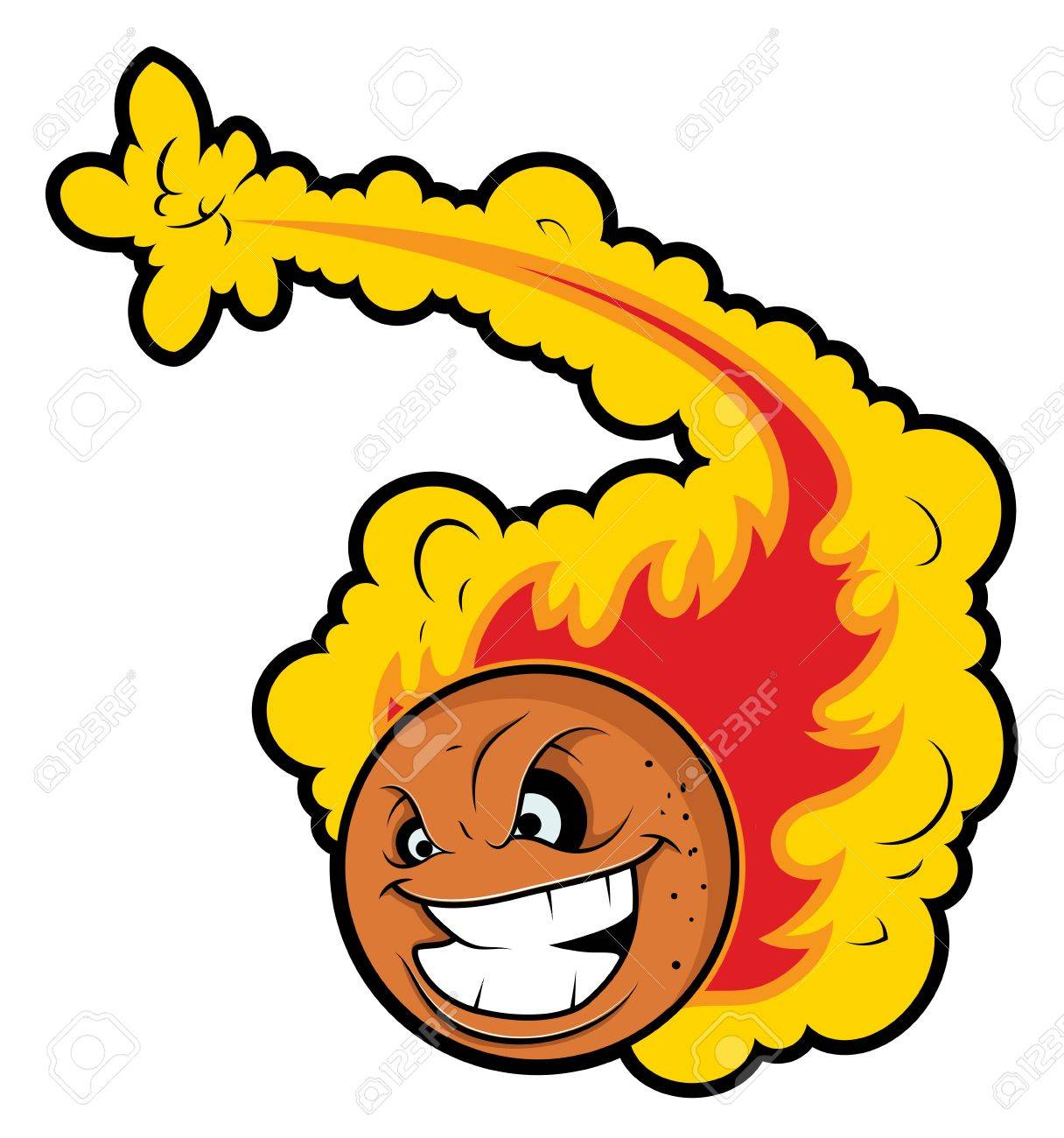 1216x1300 Volleyball With Fire Tale Vector Mascot Tattoo Royalty Free