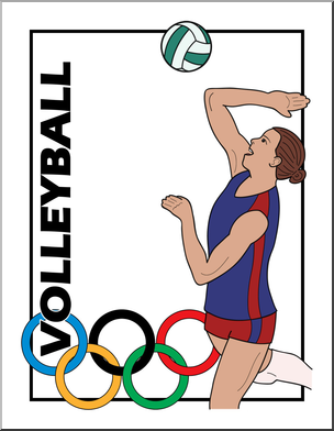 304x392 Clip Art Summer Olympics Event Illustrations Volleyball Color I