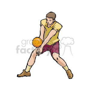 300x300 Royalty Free Guy Playing Volleyball 168553 Vector Clip Art Image