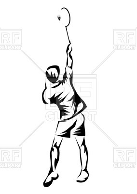 284x400 Silhouette Of Badminton Player Royalty Free Vector Clip Art Image
