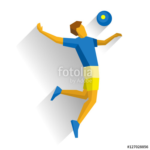 500x500 Volleyball Player Isolated On White Background With Shadows