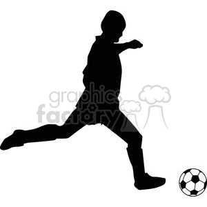 300x300 Royalty Free 2535 Royalty Free Silhouette Soccer Player With Ball