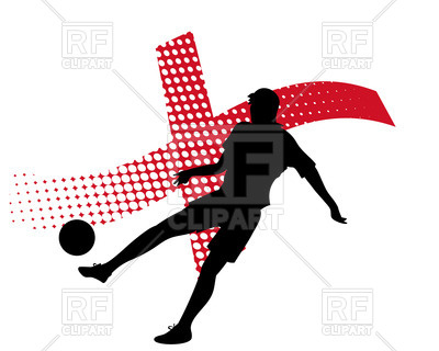 400x320 Silhouette Of Soccer Player Against Stylized Flag Of England