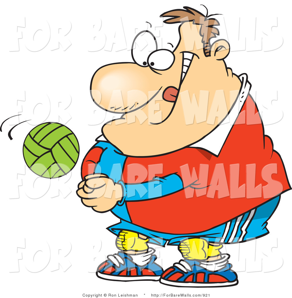 1024x1044 Printable Illustration Of A Cartoon Obese Male Volleyball Player
