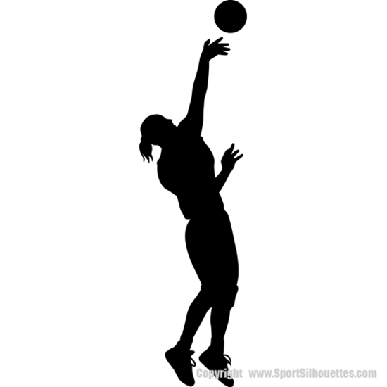 550x550 Volleyball Player Serving The Ball Silhouette Decal (Volleyball