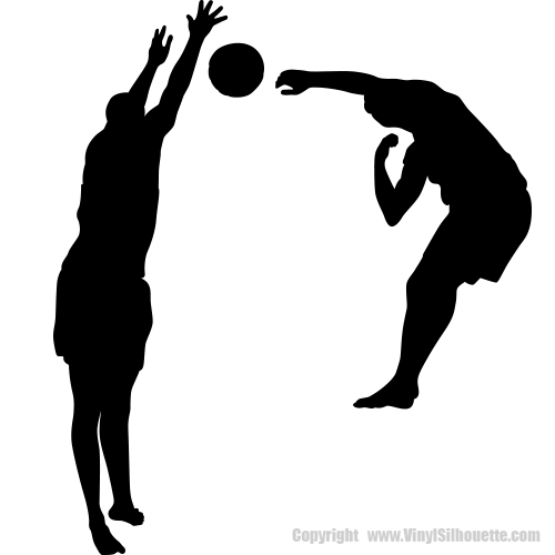 500x500 Volleyball Silhouettes (Wall Decals)