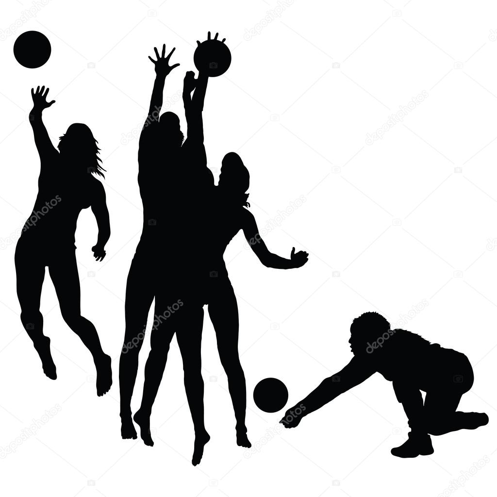 1024x1024 Woman Play Volleyball Silhouette Stock Vector Drgaga