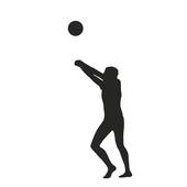170x170 Clipart Of Volleyball Female Silhouettes In Athletic Poses