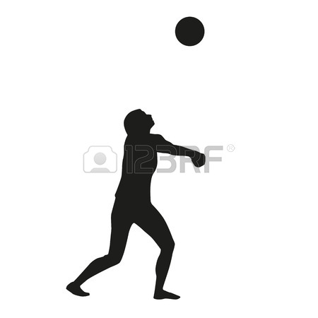 450x450 Red Grungy Volleyball Player Royalty Free Cliparts, Vectors,