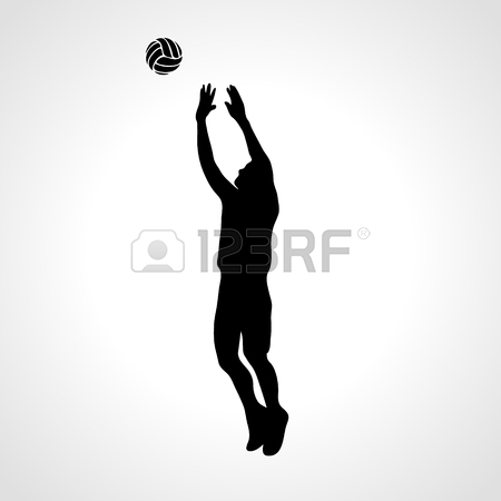 450x450 Volleyball Setter Silhouette, Vector Illustration Royalty Free
