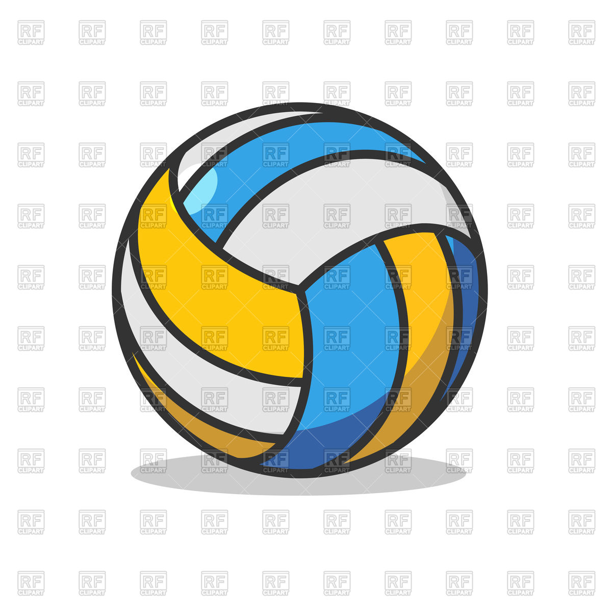 1200x1200 Volleyball Ball Isolated Royalty Free Vector Clip Art Image