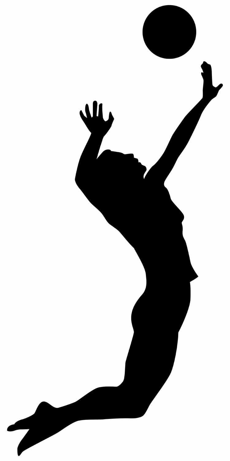 750x1500 Volleyball Silhouette Clip Art Clipart