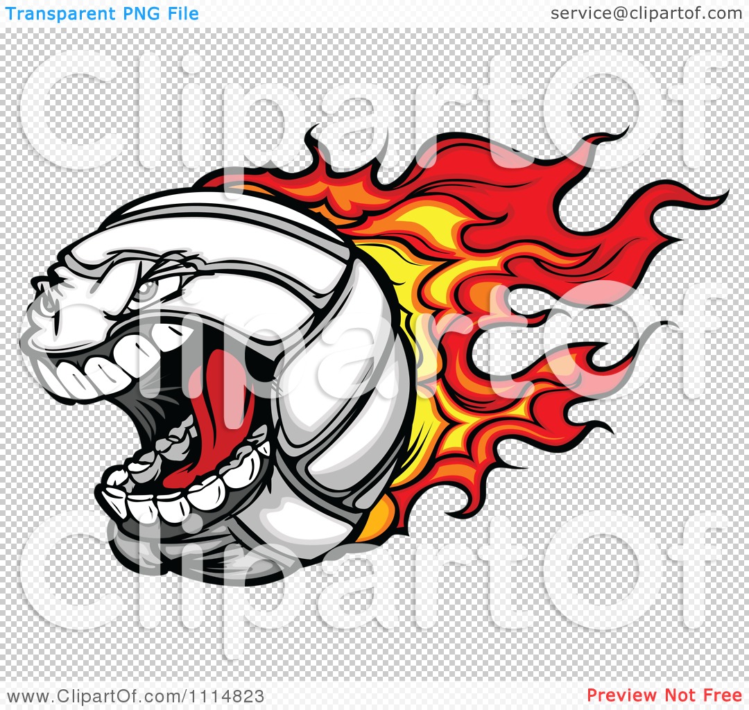 1080x1024 Clipart Aggressive Screaming Flaming Volleyball