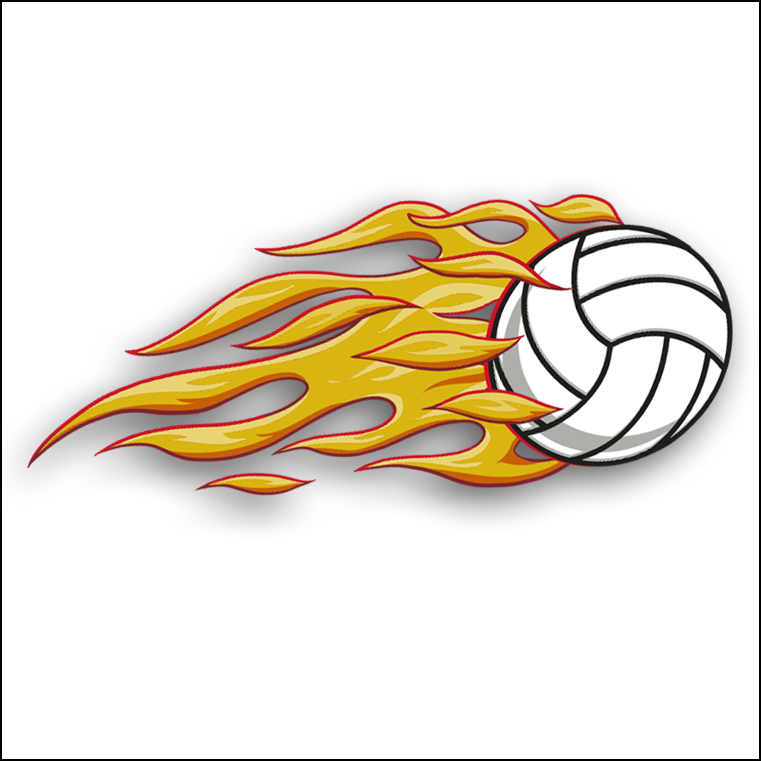 761x761 Free Flaming Volleyball Clipart Image