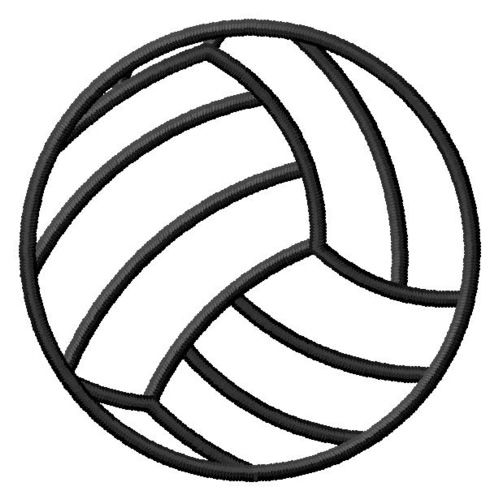 498x500 Volleyball Outline Embroidery Designs, Machine Embroidery Designs