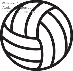 300x293 Art Illustration Of A Volleyball Black And White