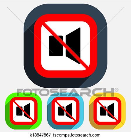 449x470 Clip Art Of Speaker Volume Sign Icon. No Sound Symbol. K18847867