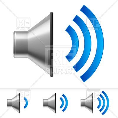 400x400 Loudspeaker Icons With Different Volume Level Royalty Free Vector