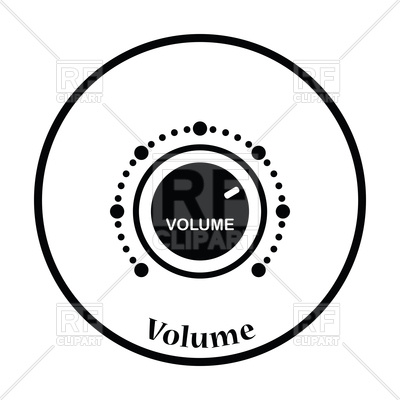 400x400 Thin Circle Design Of Volume Control Icon Royalty Free Vector Clip