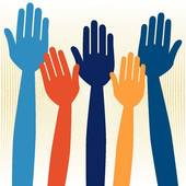 170x170 Clipart Of Hands Volunteering Or Voting. K6659243