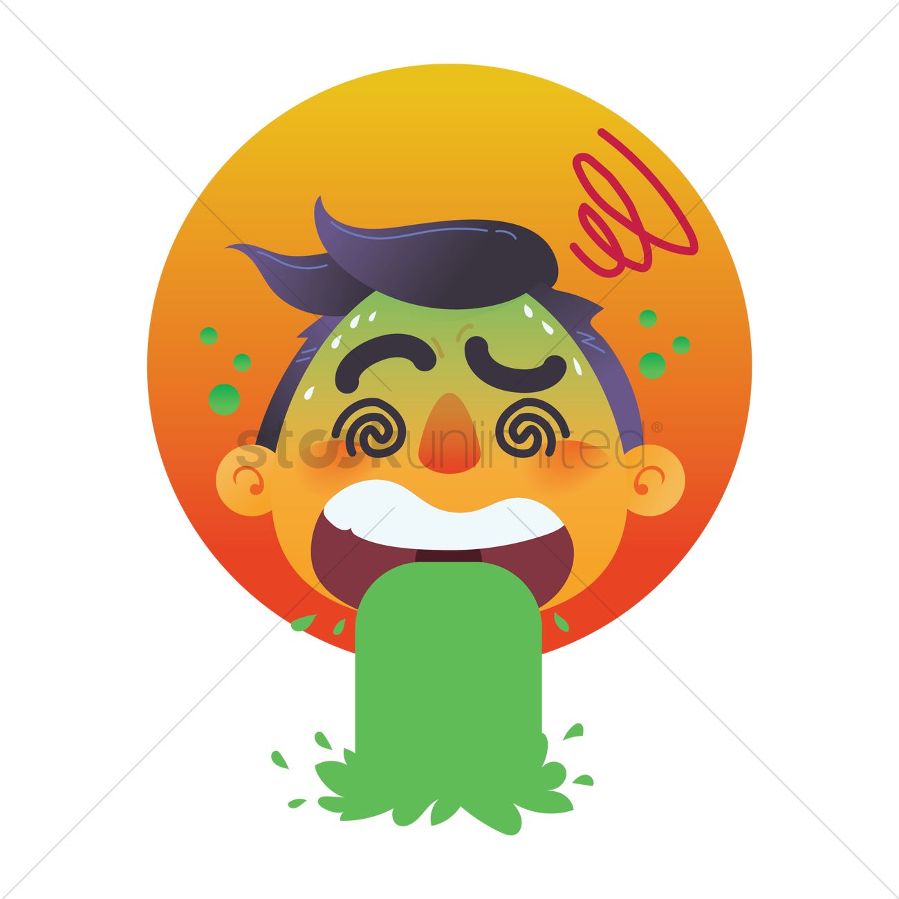 1300x1300 Boy Vomiting Vector Image