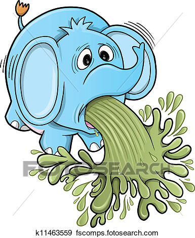385x470 Clip Art Of Barfing Vomiting Elephant K11463559