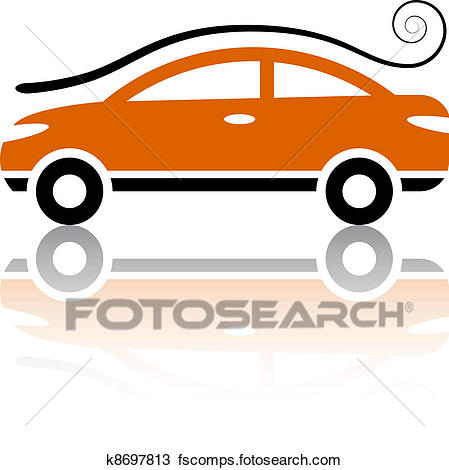 449x470 Clipart Of Vector Car With Air Vortex Icon K8697813
