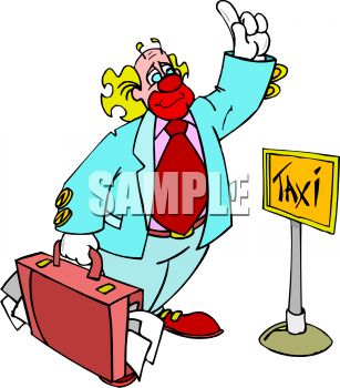 307x350 Clown Waiting For A Taxi