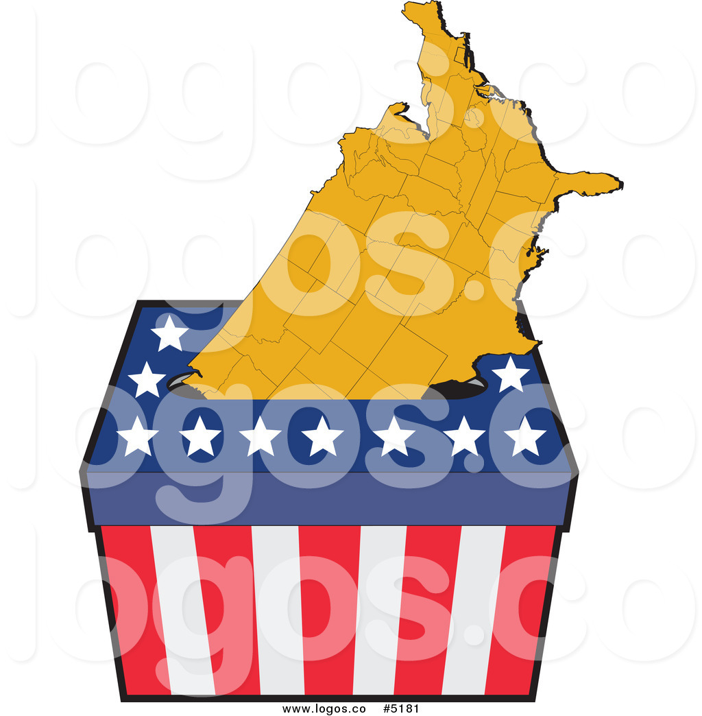 1024x1044 Royalty Free Vector Of An American Map In A Ballot Box Logo By