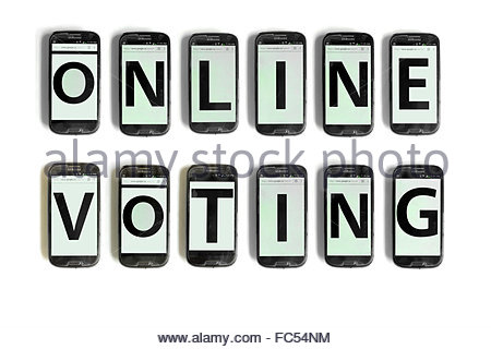 450x320 Voting Online Written On The Screens Of Smartphones Photographed