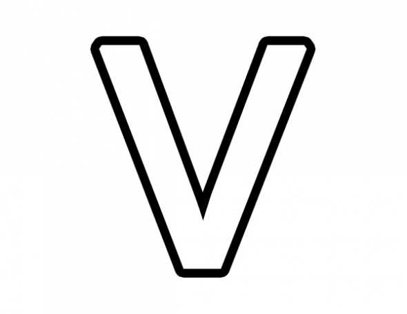 590x456 Letter V Clipart Black And White
