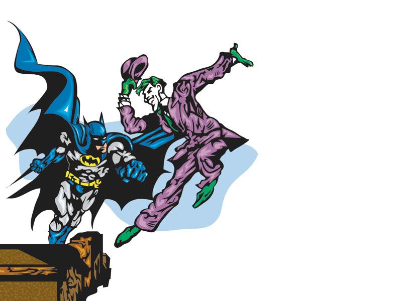 800x600 Cartoon Joker Vs Batman Clipart