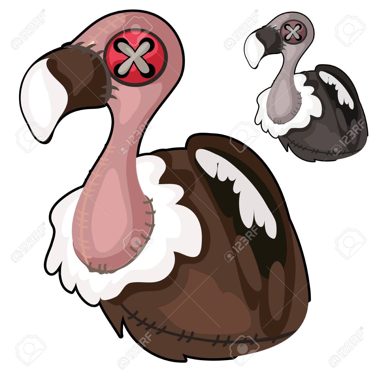 1300x1300 Handmade Soft Toy Vulture. Vector Bird Royalty Free Cliparts