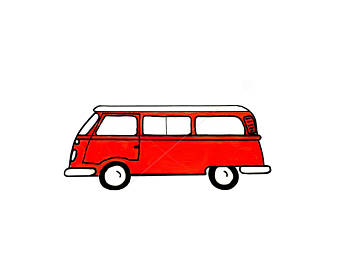 340x270 Vw Bus Clip Art Etsy