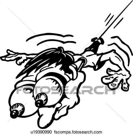 450x457 Clipart Of , Cartoon, Bungee, Jump, Sport, Wacky, Action, Extreme