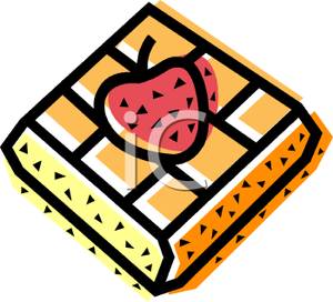 300x272 Strawberry On A Waffle Clip Art Image