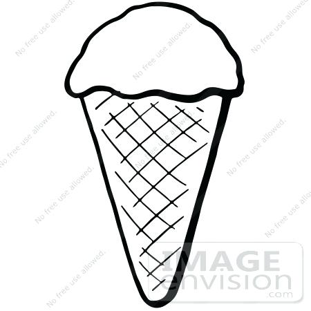 450x450 Clipart Pictures Of A Waffle Ice Cream Cone In Black And White