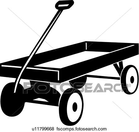 450x427 Clip Art Of Wagon U11799668