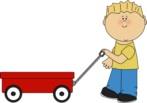 500x350 Boy Pulling A Wagon Clip Art