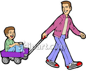 300x248 Pulling His Son In A Wagon