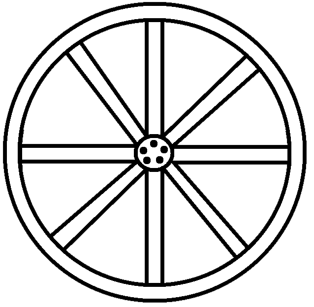 638x625 Black And White Wagon Wheel Clipart
