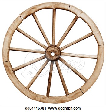 350x368 Western Clipart Wagon Wheel