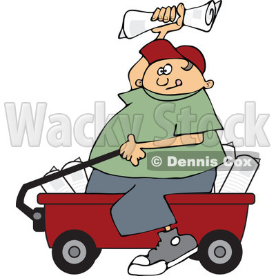 400x400 Paper Boy Sitting In A Wagon And Tossing Newspapers