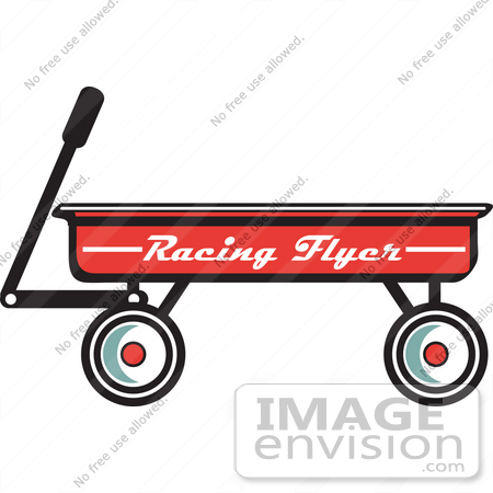 450x450 Royalty Free Cartoon Clip Art Of A Red Pull Wagon