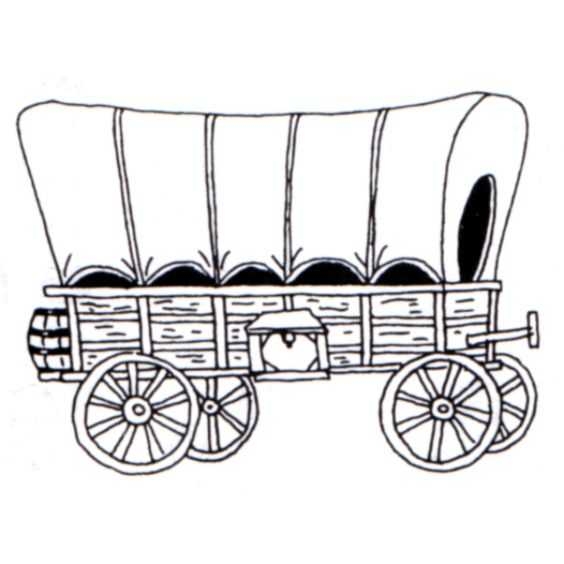 564x564 Covered Wagon Rubber Stamp Theme Wild West