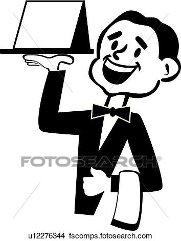 354x470 Clipart Of Waiter U12276344